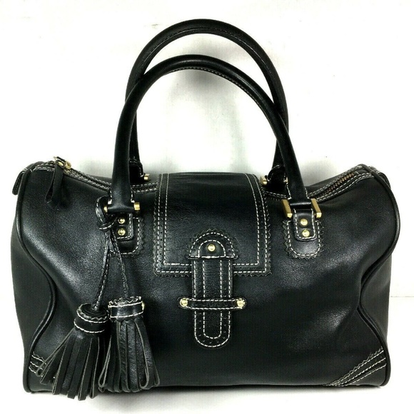 J. Crew Large Black Faux Leather Satchel